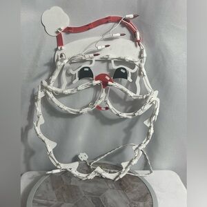 Retro Light-Up Santa Claus Face Decoration Indoor Outdoor Holiday Christmas
